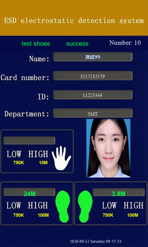 English face ESD display interface